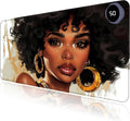 Heated Mouse Pad with 3 Levels Heated & 3 Hours Auto Shut-Off Mouse Pad for Warming Hands in Office Home, 31.5" x 13"Large Safe Desk Mat Hand Warmer，Girl with Short Hair