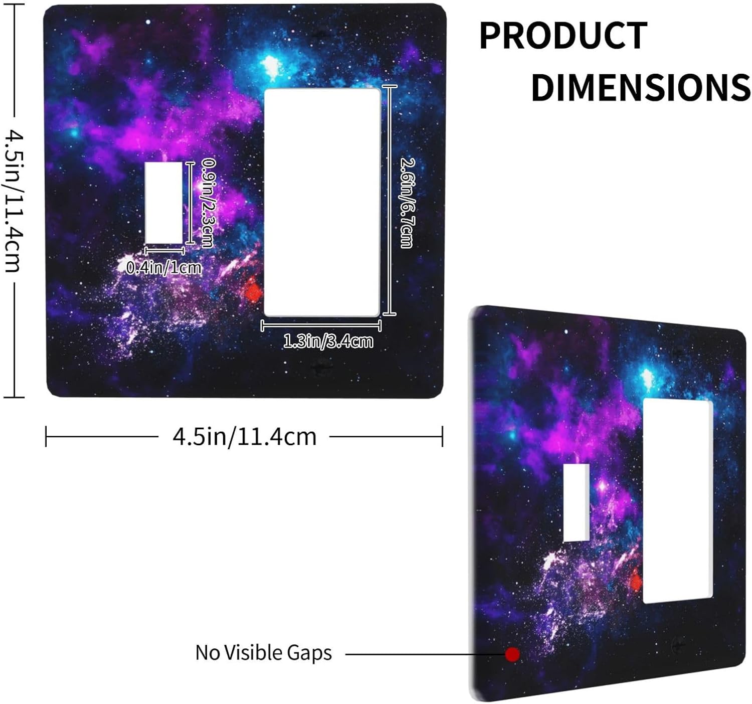 Outer Space Colorful Starry Sky Galaxy Planet Outlet Covers 1 Toggle 1 Rocker Combination Decorative Wall Plate Electrical Switch Plates Light Switch Cover Plate for Bed Room Living Room Decor