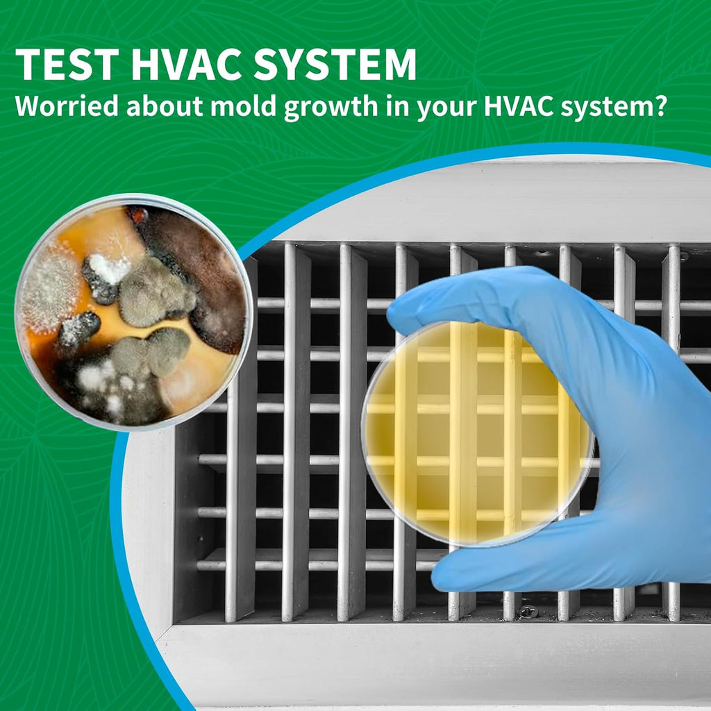 Mold Test Kit for Home - 1 Simple Mold Test kit,Test HVAC System,Surfaces & Indoor Air Quality,DIY Mold Detector at Home,Includes Detailed Mold Identification Guide,air Tester