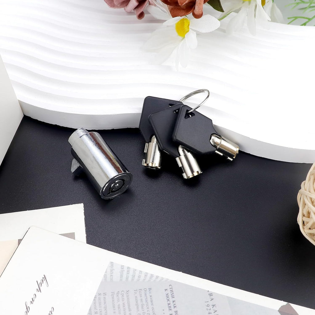 Vending Machine Key, Cylinder Lock for Storage Unit Cylinder Lock for Coke Snack Candy Soda Vending Machines Locks with 3 Tubular Keys