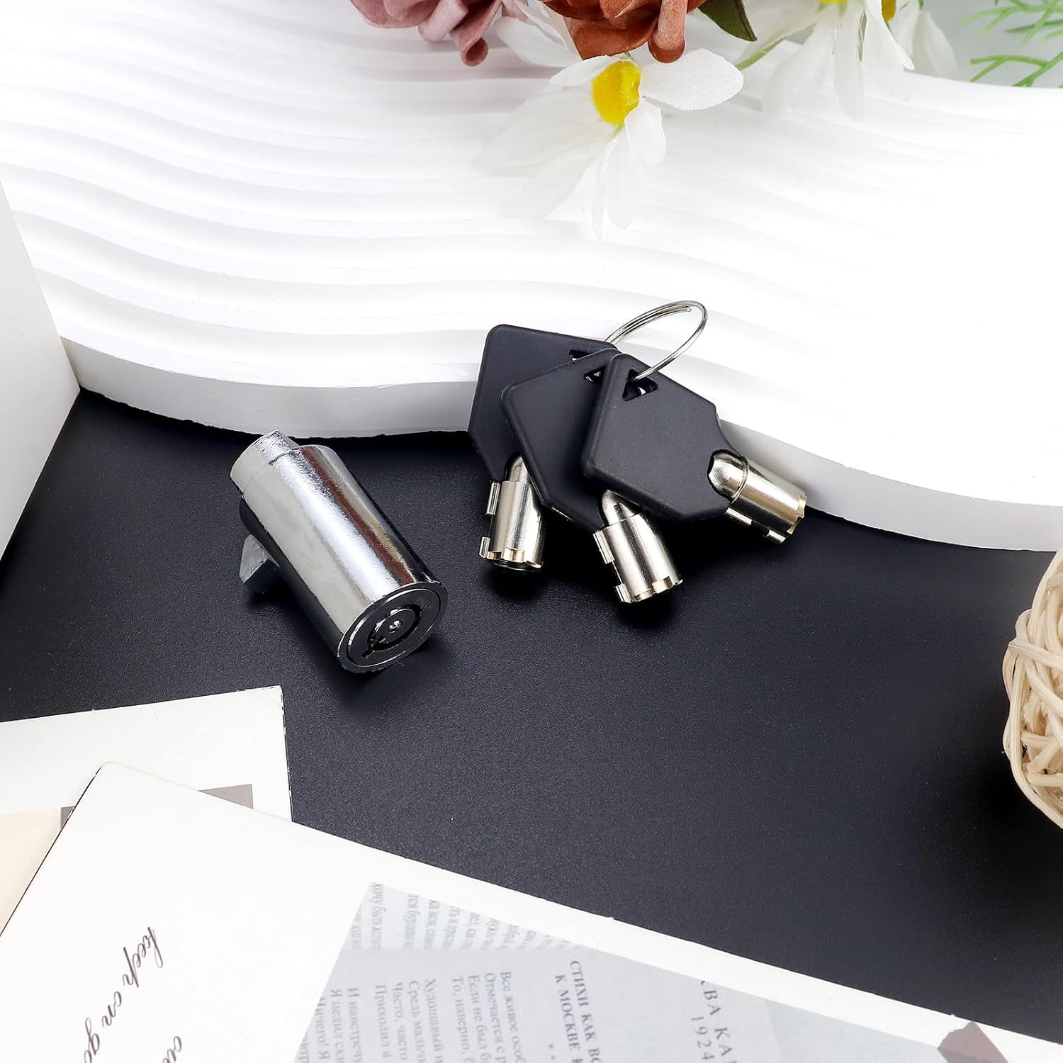 Vending Machine Key, Cylinder Lock for Storage Unit Cylinder Lock for Coke Snack Candy Soda Vending Machines Locks with 3 Tubular Keys