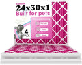 24x30x1 Air Filter by Colorfil | Color Changing Filters for Cat and Dog Odor | MERV 8 Furnace AC Filter for Pet Hair and Dust | 23.9"x29.9"x0.75" Exact Size | Pack of 4