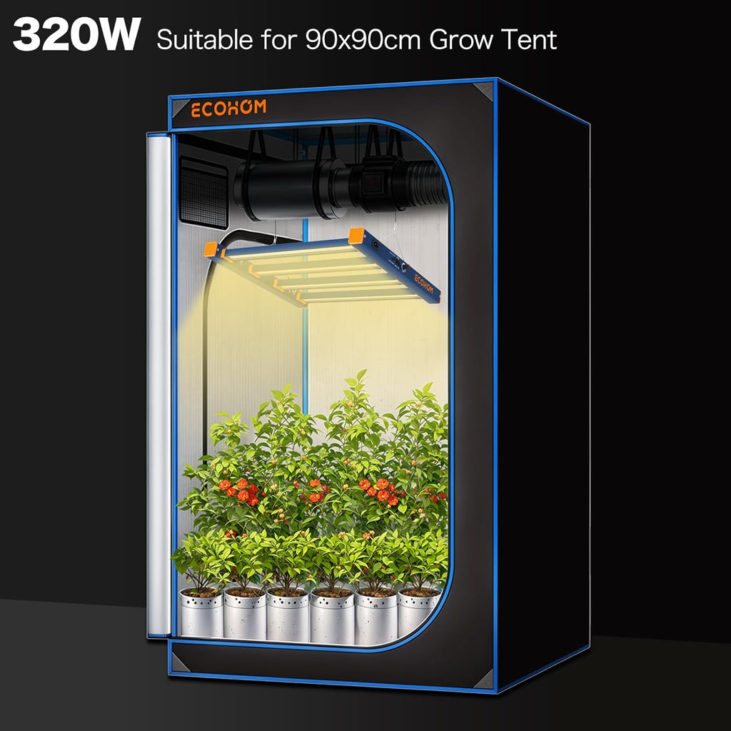 LED Grow Light, 320W Grow Lights for Indoor Plants, Full Spectrum Growing Light Plant Hanging Growing Lamps, Daisy Chain Dimmable Grow Lamp, Commercial for 3x3ft Coverage in Grow Tent