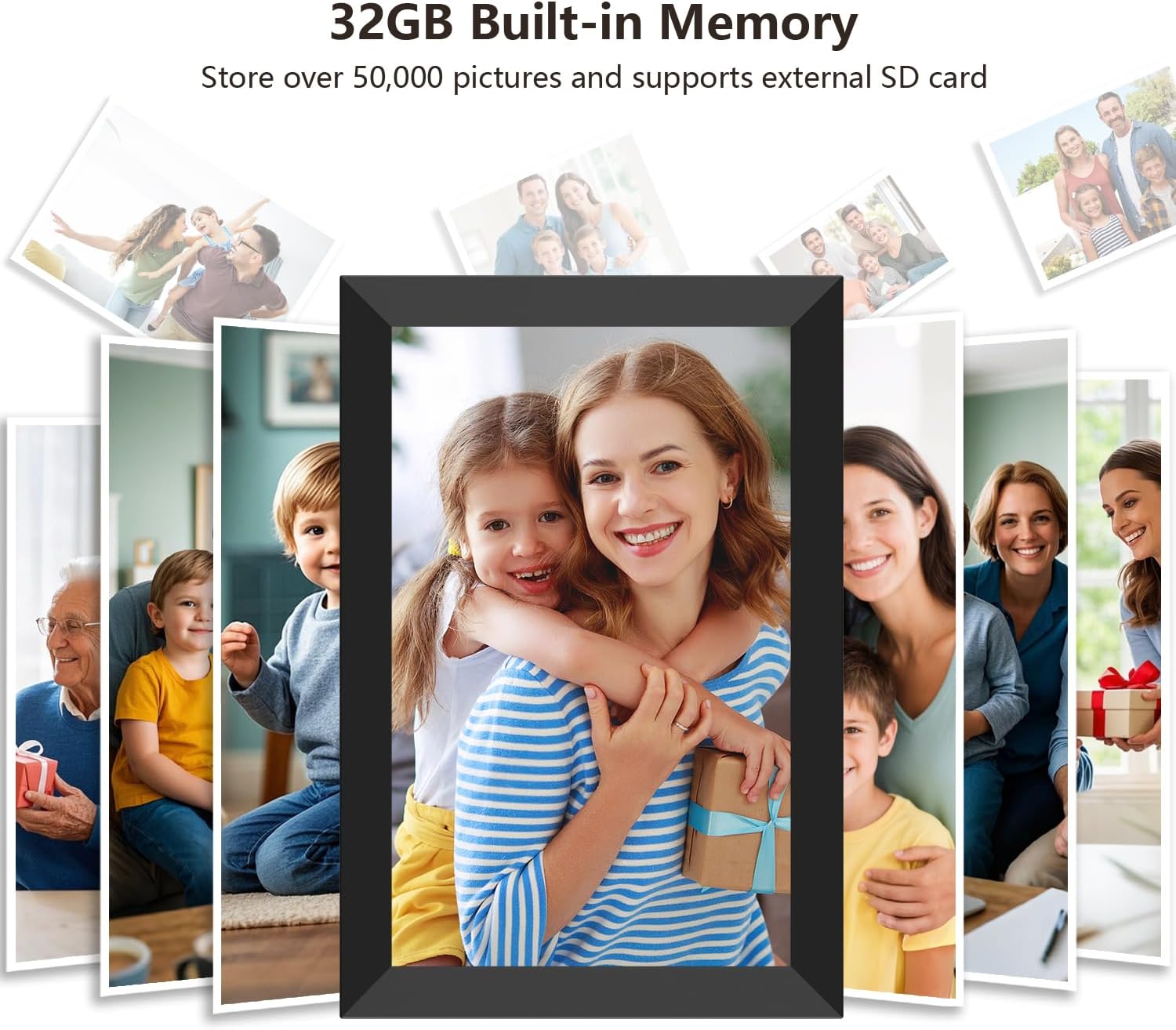 SSAWIFIFRAME Digital Photo Frame 10.1 inch WiFi Digital Picture Frame IPS Touch Screen 32GB Storage Auto-Rotate Easy Setup to Share Photos & Videos via SSA WiFi Frame App from Anywhere