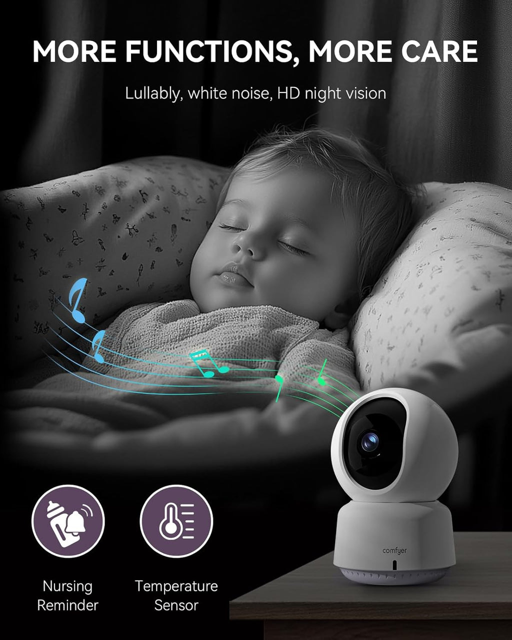 Hybrid Video No WiFi & Smart WiFi Baby Monitor - 5" 1080P Split Screen & 2K Camera App Control, Motion Alerts, Sound Detection, HD Night Vision, 5050mAh Battery,Triple Security, 1600ft Range