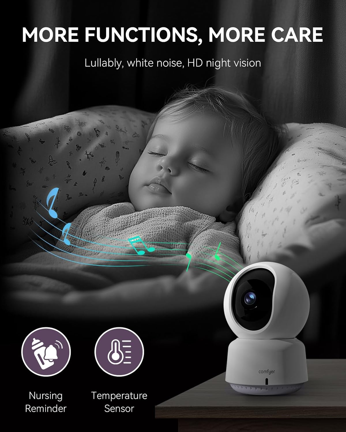 Hybrid Video No WiFi & Smart WiFi Baby Monitor - 5" 1080P Split Screen & 2K Camera App Control, Motion Alerts, Sound Detection, HD Night Vision, 5050mAh Battery,Triple Security, 1600ft Range