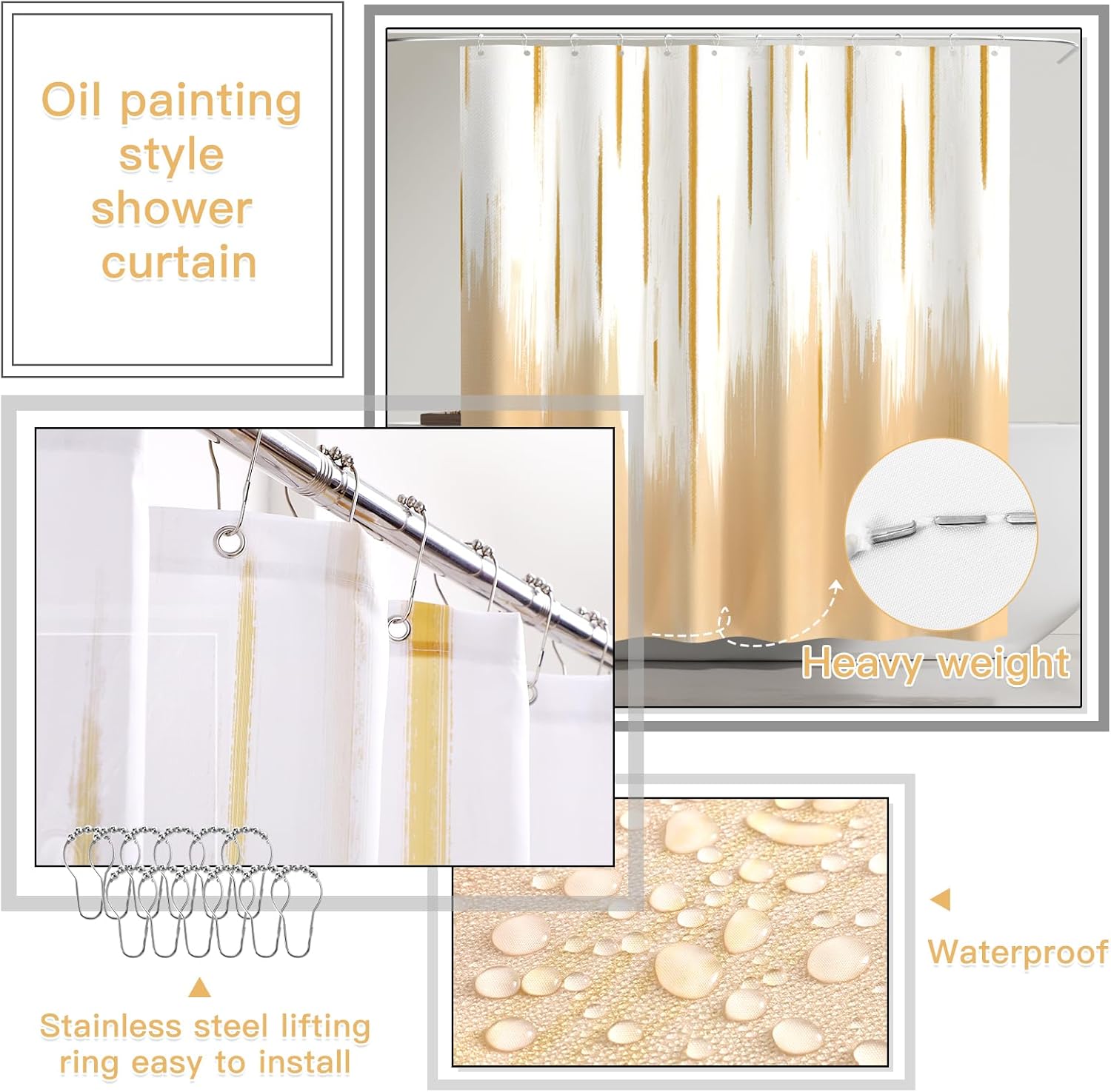 32PCS Bathroom Accessory Set Bathroom Accessories Set Beige Bathroom Set, Shower Curtain Set, 2 Piece Bath Towel Set, 3PC Soap Dispenser, Toilet Brush & Trash Can
