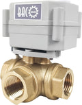 BACOENG Motorized Ball Valve, 1/2" Brass 3 Way L Type Auto Return Horizontal Electrical Ball Valve, AC/DC9-24V