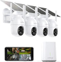 Security Cameras Outdoor Wireless,4 Cam-Kit,No Subscription,360° Pan & Tilt Home Security Cameras System,2K Color Night Vision