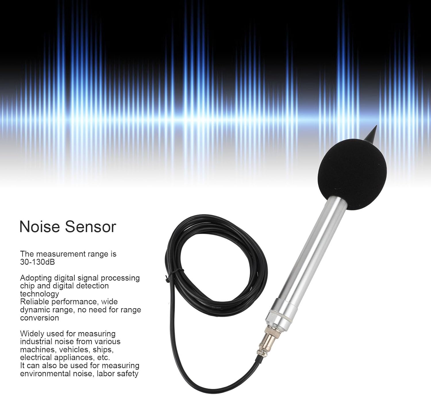 Pilipane Noise Sensor 30-130dB Omnidirectional Environment Sound Level Meter for Industrial DC9-30V (YGC-ZS-KV-V2)