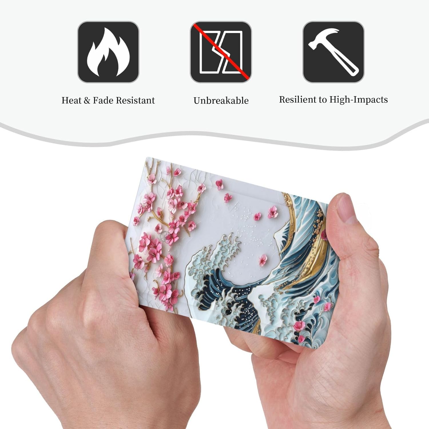 Light Switch Cover Plate The Great Wave Off Kanagawa With Sakura 1 Gang No Device Blank Electrical Wall Plates Faceplate Decorative Switch Plate for Bedroom Bathroom Decor