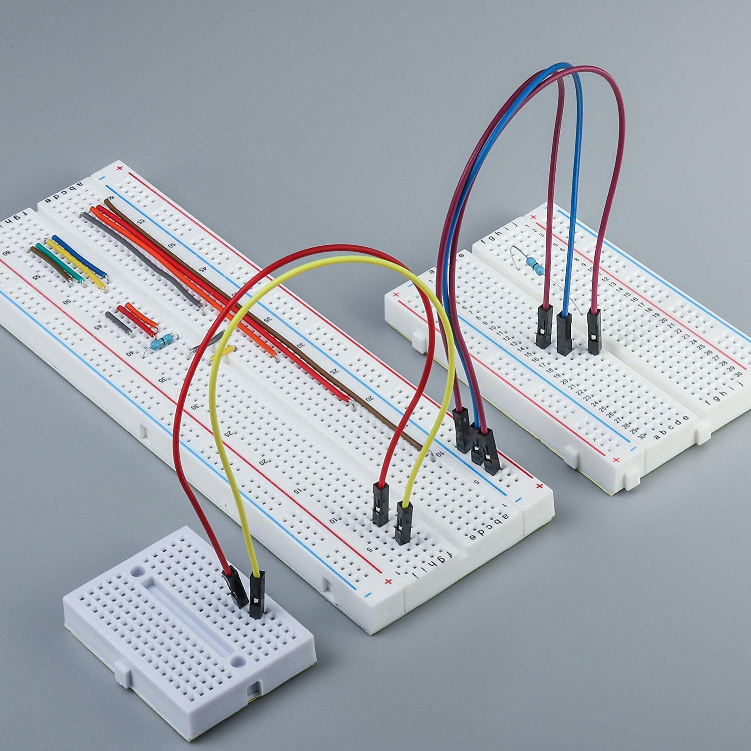 MCIGICM 16Pcs Breadboard 400 Tie Point Solderless Prototype PCB Board Protoboard for Arduino DIY