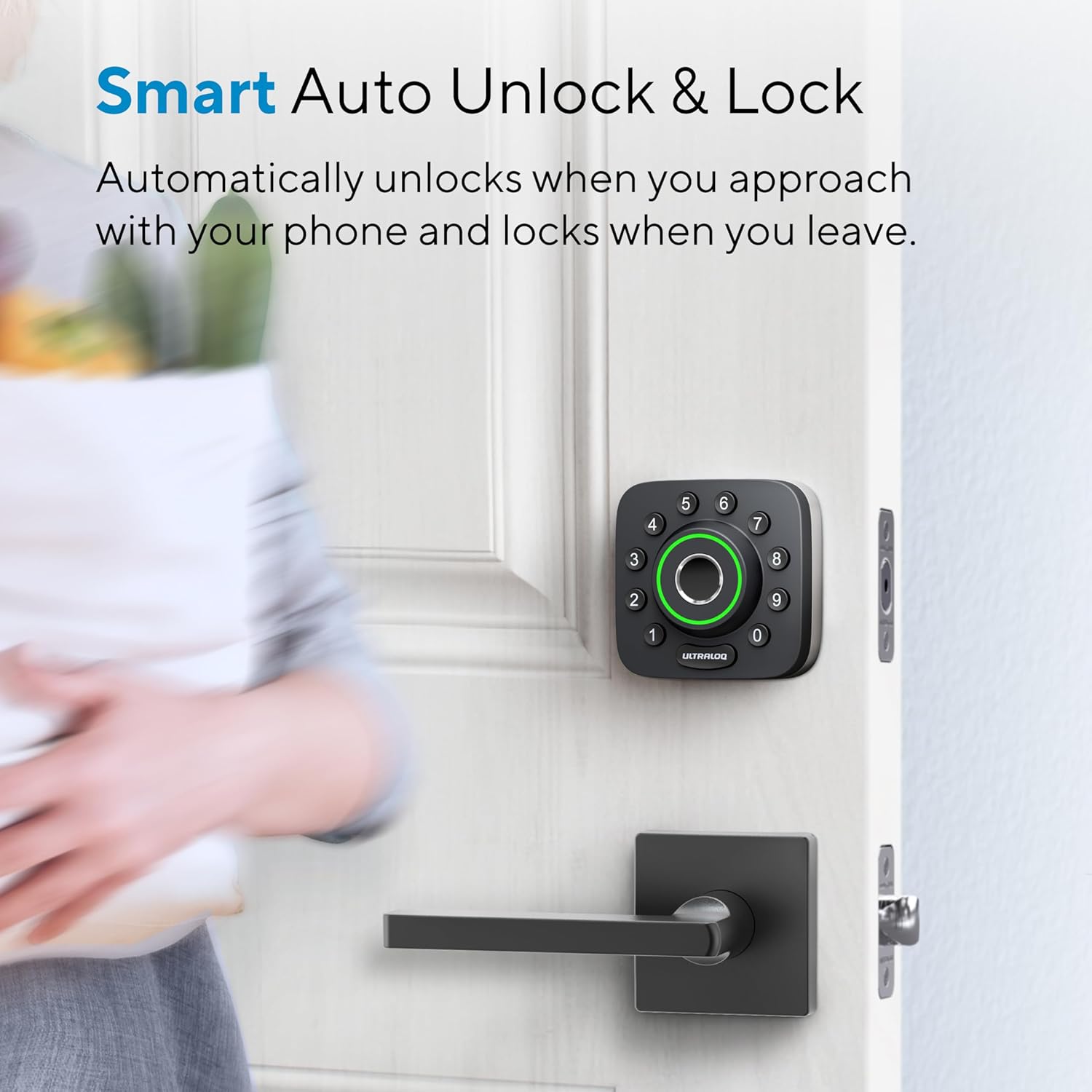 ULTRALOQ U-Bolt Pro Smart Lock with WiFi Bridge, 7-in-1 Fingerprint Keyless Entry Door Lock, App Remote Control, Backlit Keypad, Auto Unlock, Front Door Smart Deadbolt, IP65 Waterproof, 1Year Battery