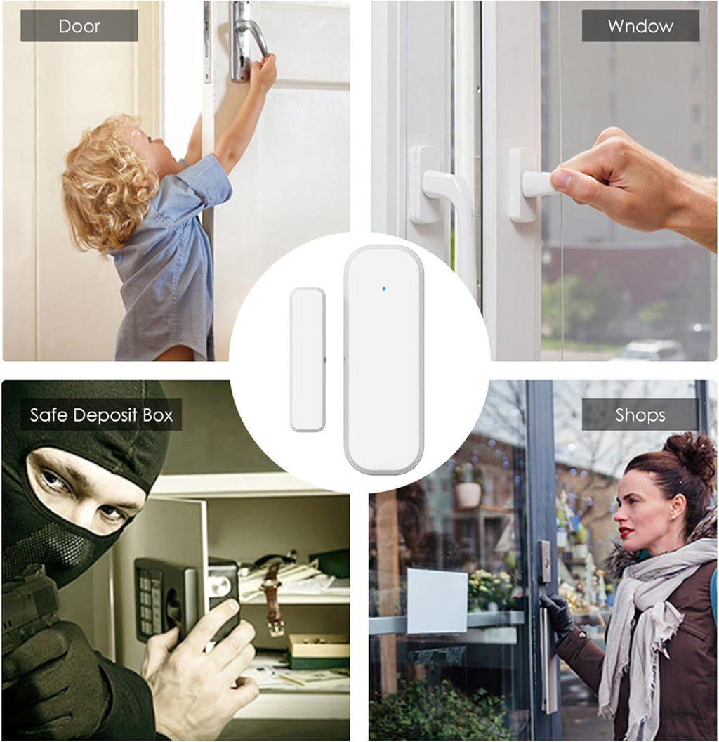 Door Sensor,WiFi Magnetic Alarm,Wireless Real-Time Window Contact Sensor - for Home Security Business Indoor Room Garage Entry Entrance