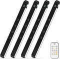 WILLED Under Cabinet & Closet Lights with Remote, Motion Sensor, Rechargeable, Magnetic, 3 Color Temps, Dimmable LED Light Bar for Indoor Kitchen Counter (4 Pack, Black)