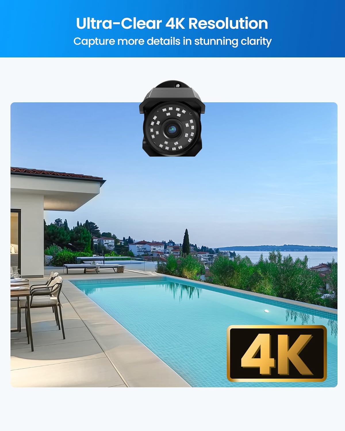 ZOSI 4K 16CH PoE Security Camera System, 8 x 8MP PoE IP Camera Outdoor Indoor with Human Detection, 100ft IR Night Vision, IP66 Weatherproof, 4K 16CH H.265+ NVR with 4TB HDD for 24/7 Audio Recording