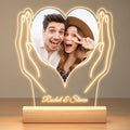 Custom Picture Frames, Customized Picture Frame, Personalized Photo Frame with Night Light, Personalized Anniversary Valentines Day Gifts for Women Men Her Him Girlfriend Boyfriend Couples