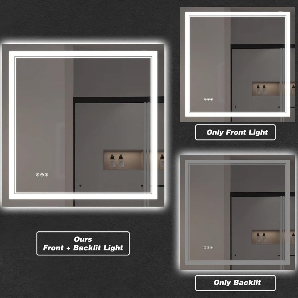 LED Bathroom Mirror with Lights, Wall Mirrors