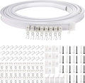 Jetec Curtain Tracks Ceiling Flexible Curtain Track Bendable Rail Curved Wall Mounted for Living Room Bedroom Divider Rod RV(5 Meter/ 16.4 Feet,White)