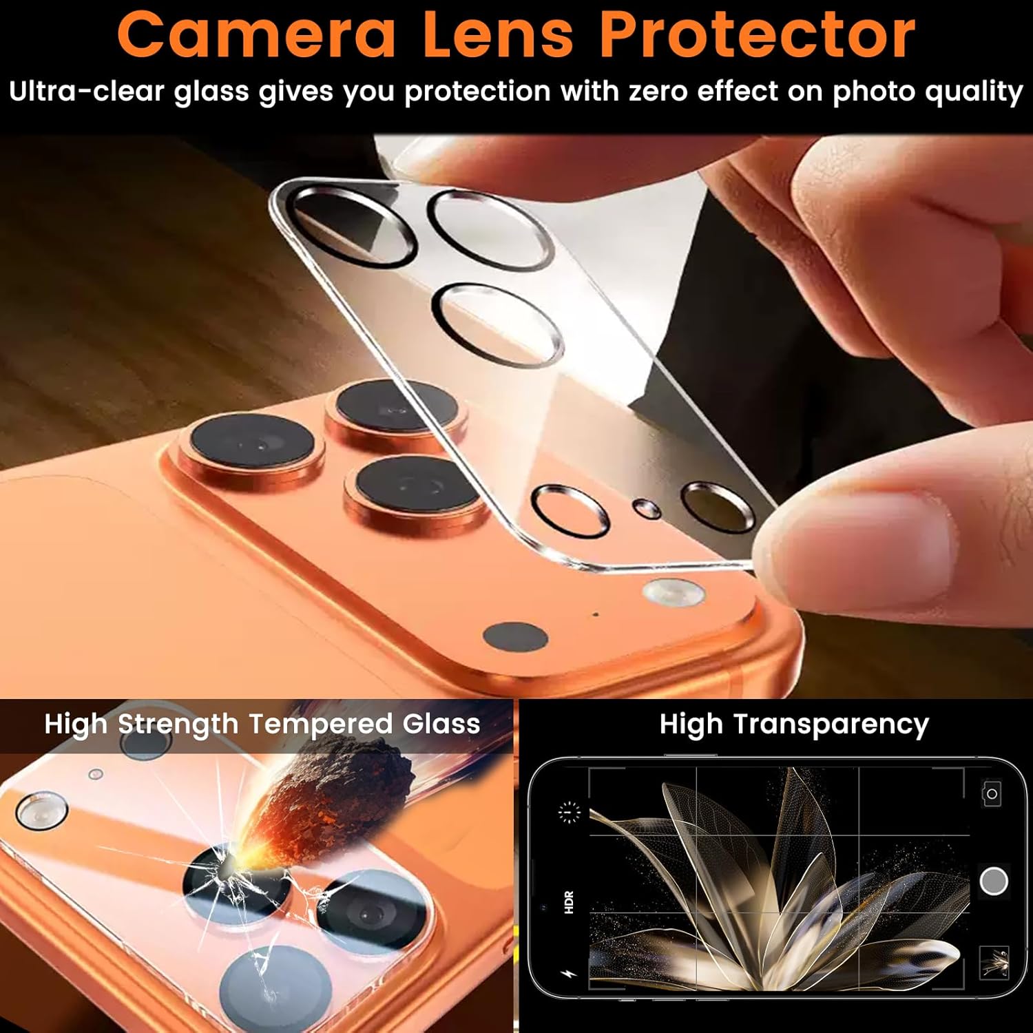 4 Pack Privacy Screen Protector for iPhone 17 Pro Max 6.9-Inch with 4 Pack Camera Lens Protector, Anti Spy Tempered Glass Film 9H Hardness Bubble Free Case Friendly