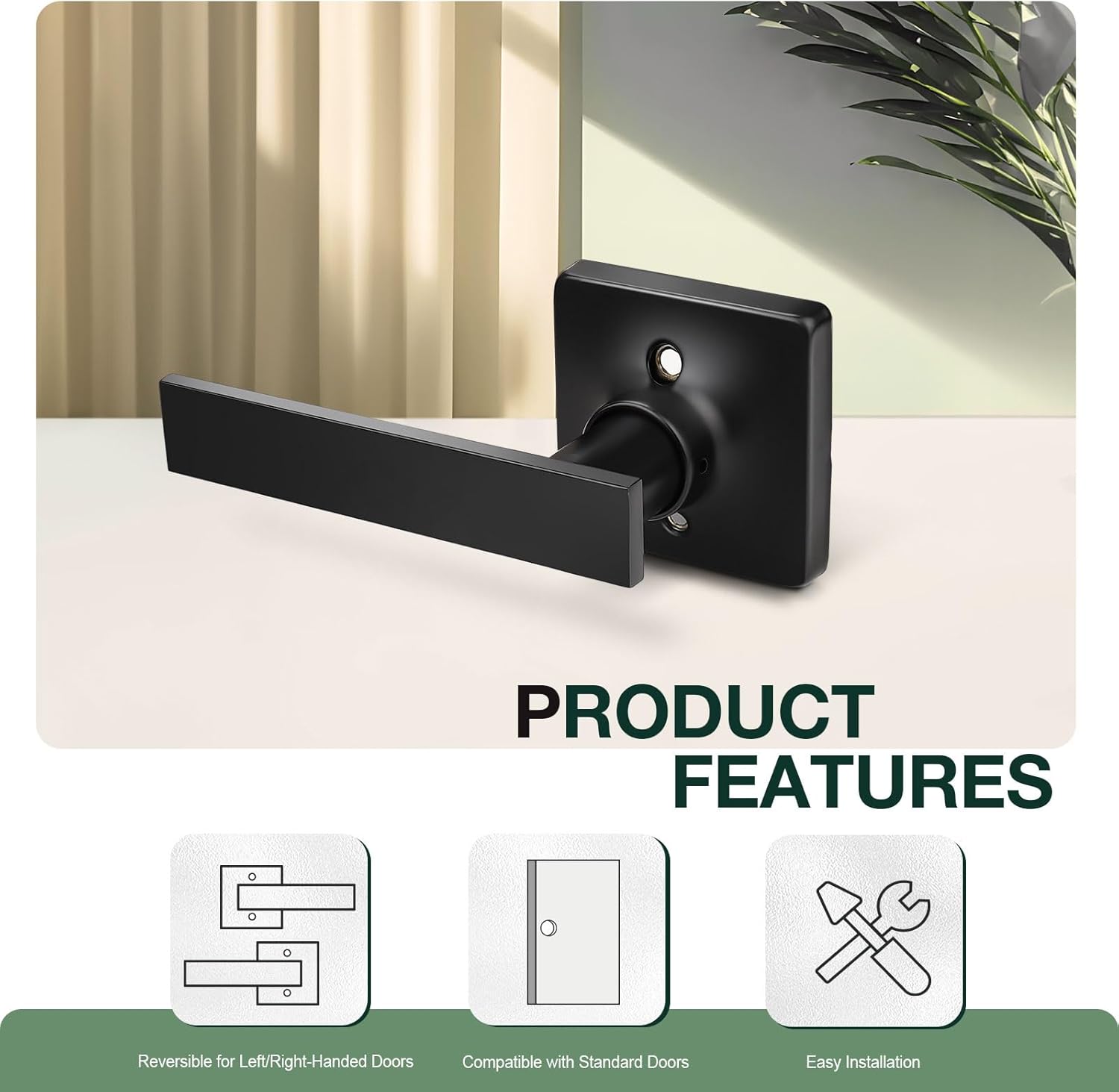 GOBEKOR 10 Pack Dummy Door Levers Matte Black Single Dummy Door Handles for Closet Black Dummy Handles Square Dummy Door Handle Pulls