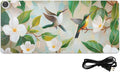 Heated Desk Pad Mouse Pad 31.5x13 Inch PU Leather Desk Mat with 3 Heat Levels Large Mouse Gaming Computer Laptop Mat Jasmine Flowers Green Leaves and Hummingbird