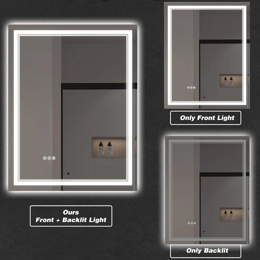 LED Bathroom Mirror with Lights, Wall Mirrors