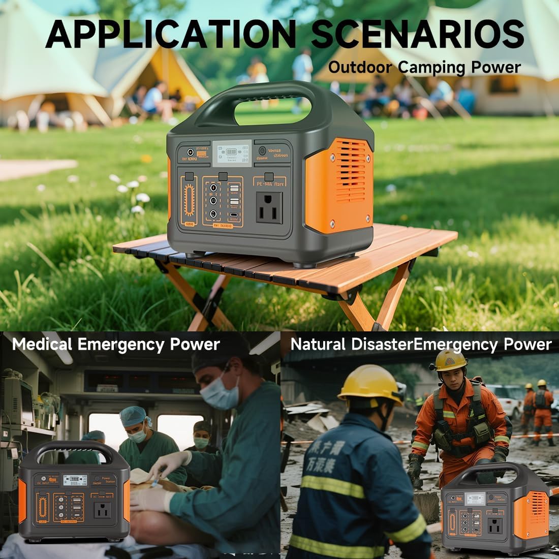 Portable Power Station 256Wh LiFePO4 Battery, 300W (Peak 600W) Backup Lithium Battery, Solar Generator for Outdoors Camping Travel Hunting Blackout