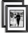 Yaetm 11x14 Black Picture Frame with Decorative Inner Frame & Tempered Glass, Display 8x10 Photos with Mat on Wall - Portrait or Landscape - Ideal for Office & Home Décor (Black, 2 Pack)