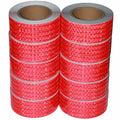Red Reflective Tape Outdoor Waterproof 2 inch Wide, High Visibility Warning Industrial Marking Tape, Safety Stickers (68 feet,10 Rolls)