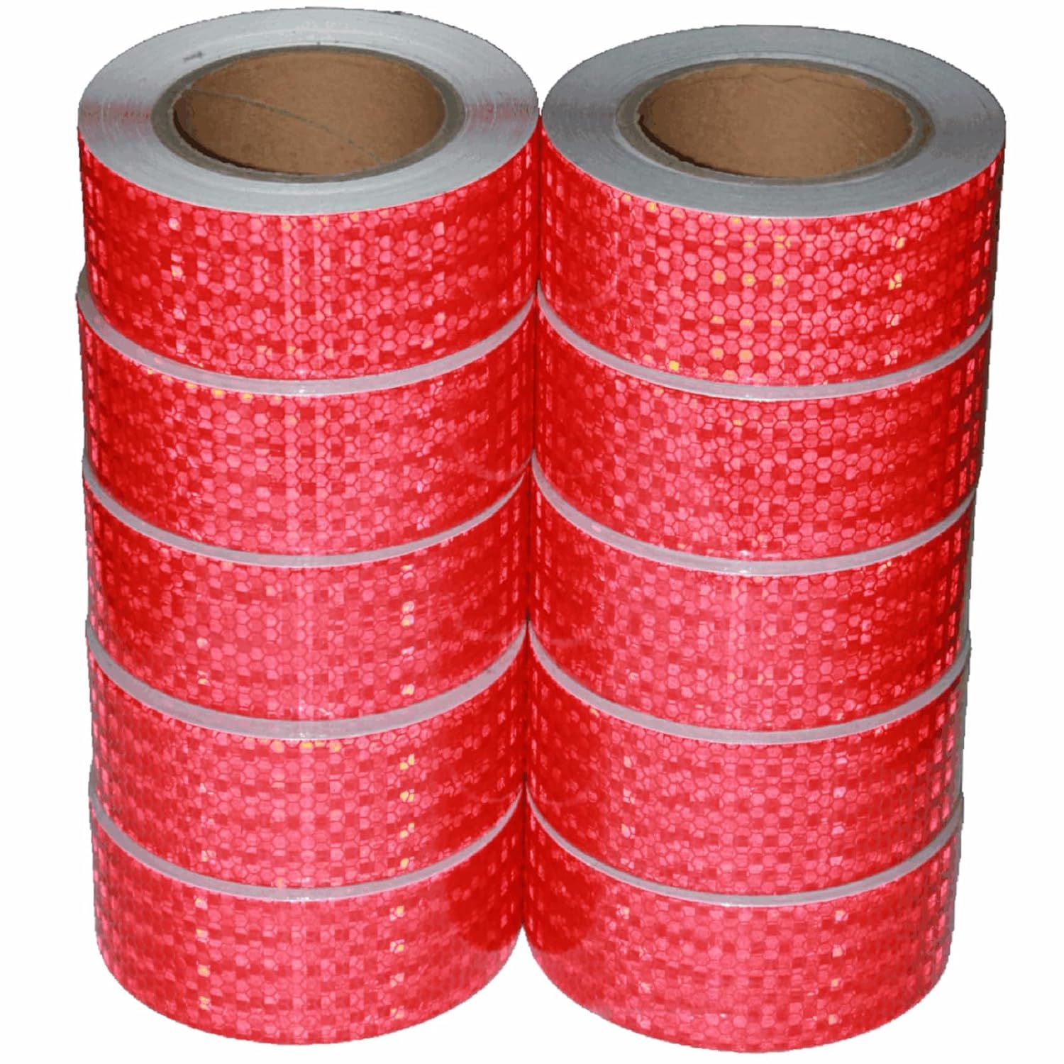 Red Reflective Tape Outdoor Waterproof 2 inch Wide, High Visibility Warning Industrial Marking Tape, Safety Stickers (68 feet,10 Rolls)