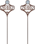 Touch of Class Pathways Custom Address Sign Reflective Driveway Marker Stake Set of Two | Personalized with 1-5 House Numbers or Name | Tall Reflector Set of 2 | Weathered Bronze Durable Finish