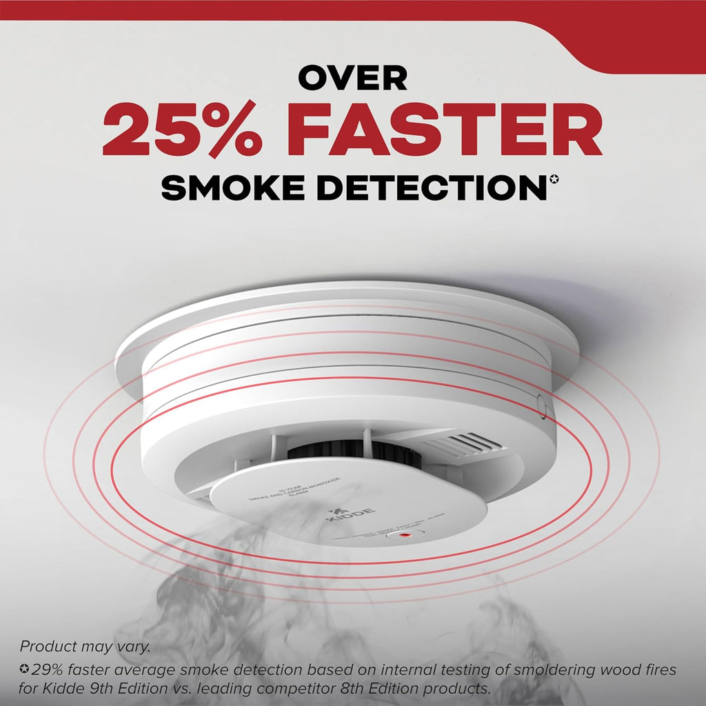Kidde Hardwired Smoke Detector, 10-Year Battery Backup, Interconnectable, LED Warning Light Indicators, 2 Pack