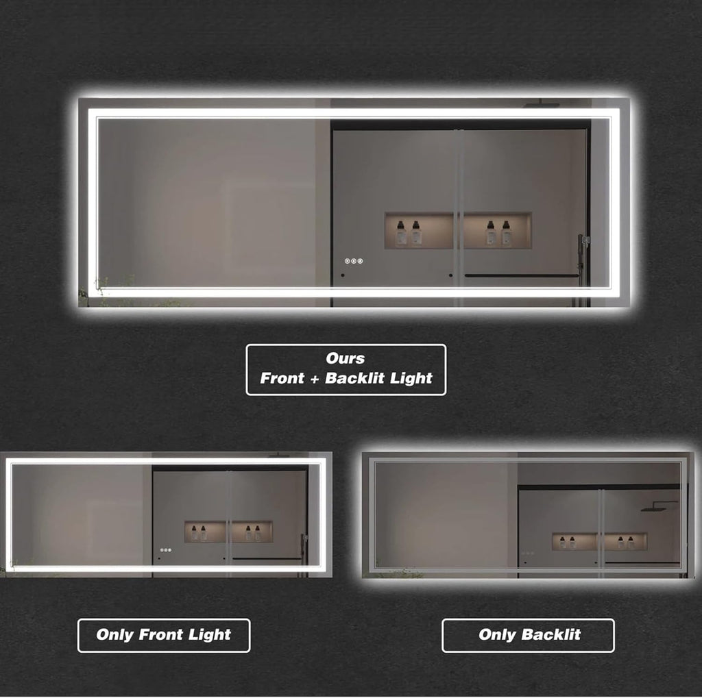 LED Bathroom Mirror with Lights, Wall Mirrors