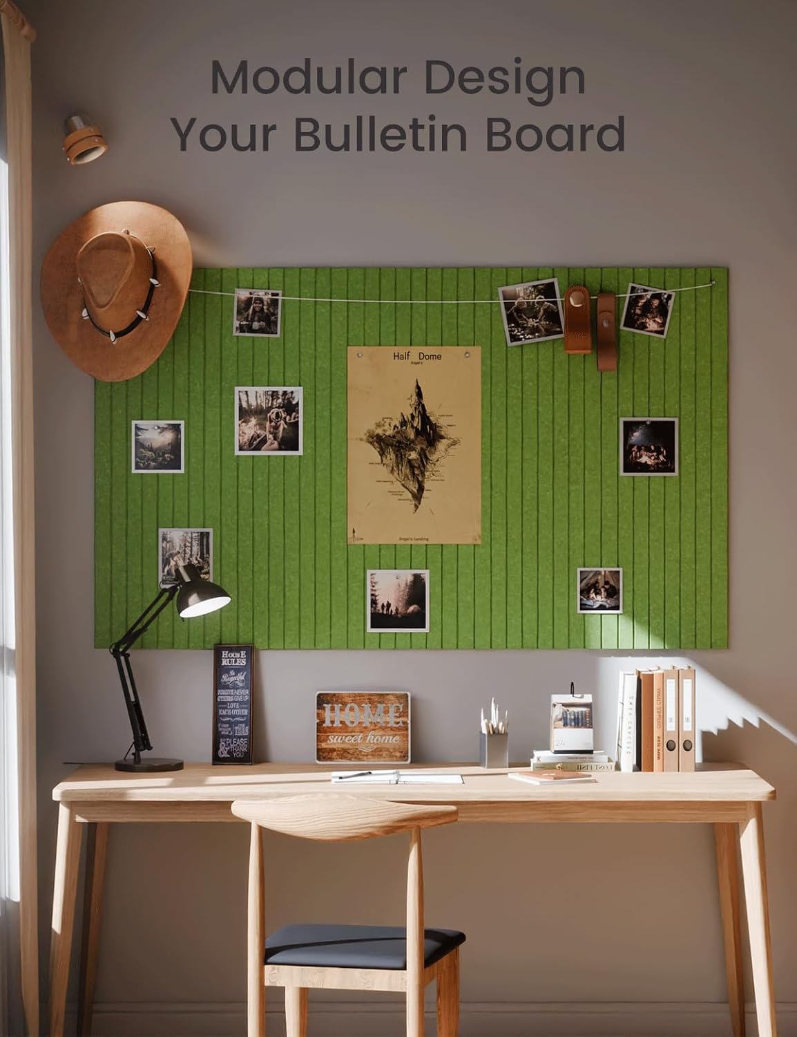 Large Felt Bulletin Board 48" x 36" Cork Board Alternative-12 Pack with 70 Safe Removable Adhesive Tabs, Cork Boards for Walls Cork Board for Home Office Classroom Pin Board-Kelly Green