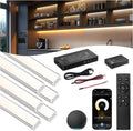 VST Smart Under Cabinet Lighting 6 Bars - UL Listed CRI 93+ Adjustable COB Strip Lights, Alexa & Google Home Compatible, App/Voice/Hand Wave Control for Kitchen Cabinets & Closets