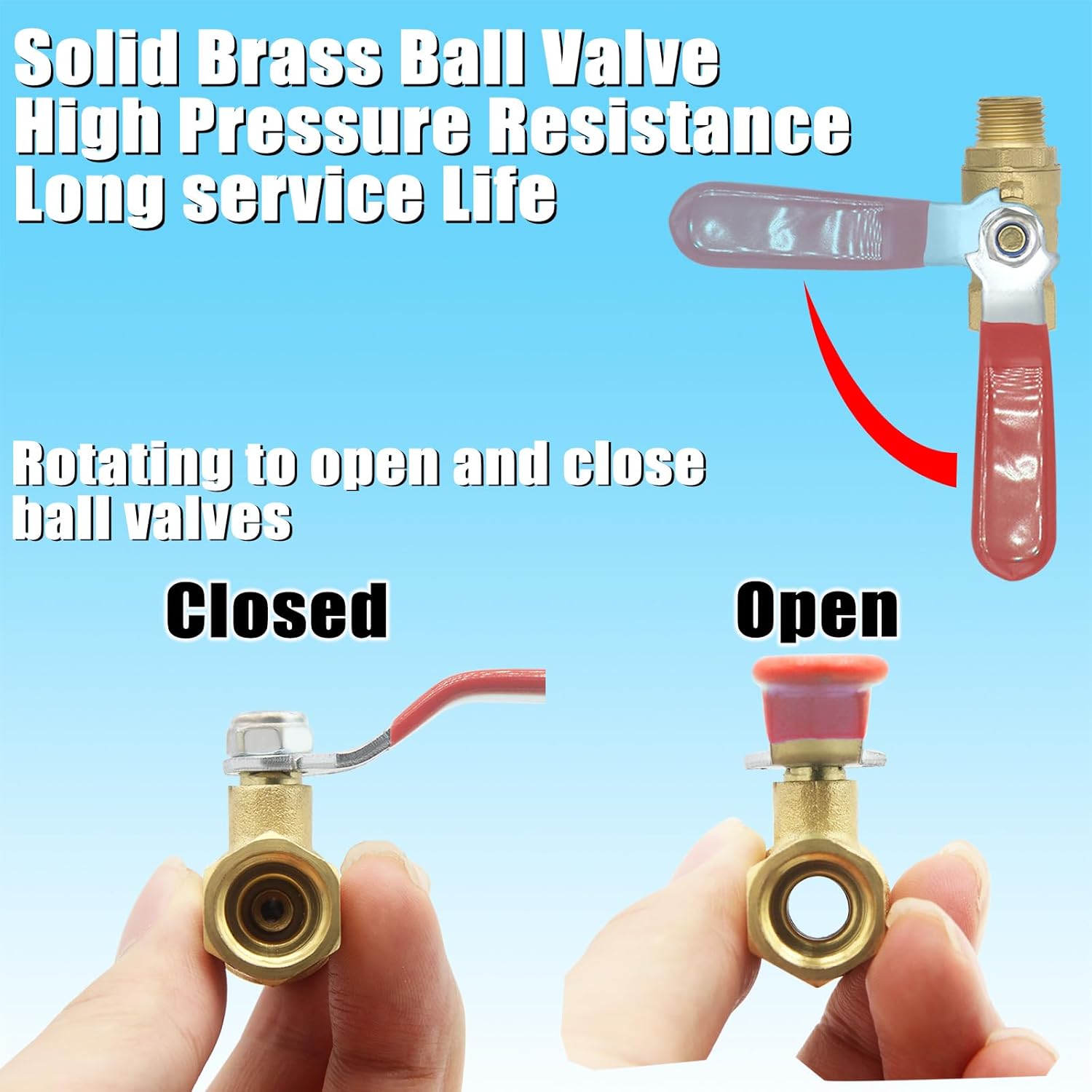 1/4 inch NPT Brass Ball Valve Kit Air Compressor Shut Off Valve With M-Stype Air Plug Fitting 1/4"NPT Male Thread 2 Part Unit