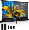 Elite Screens Kestrel Tab-Tension 2 CLR3, 121" 16:9, Ultra-Short Throw Ceiling Ambient Light Rejecting (CLR/ALR) Electric Floor-Rising Motorized Front Projector Screen, Black Casing, FTE121UH3-CLR3