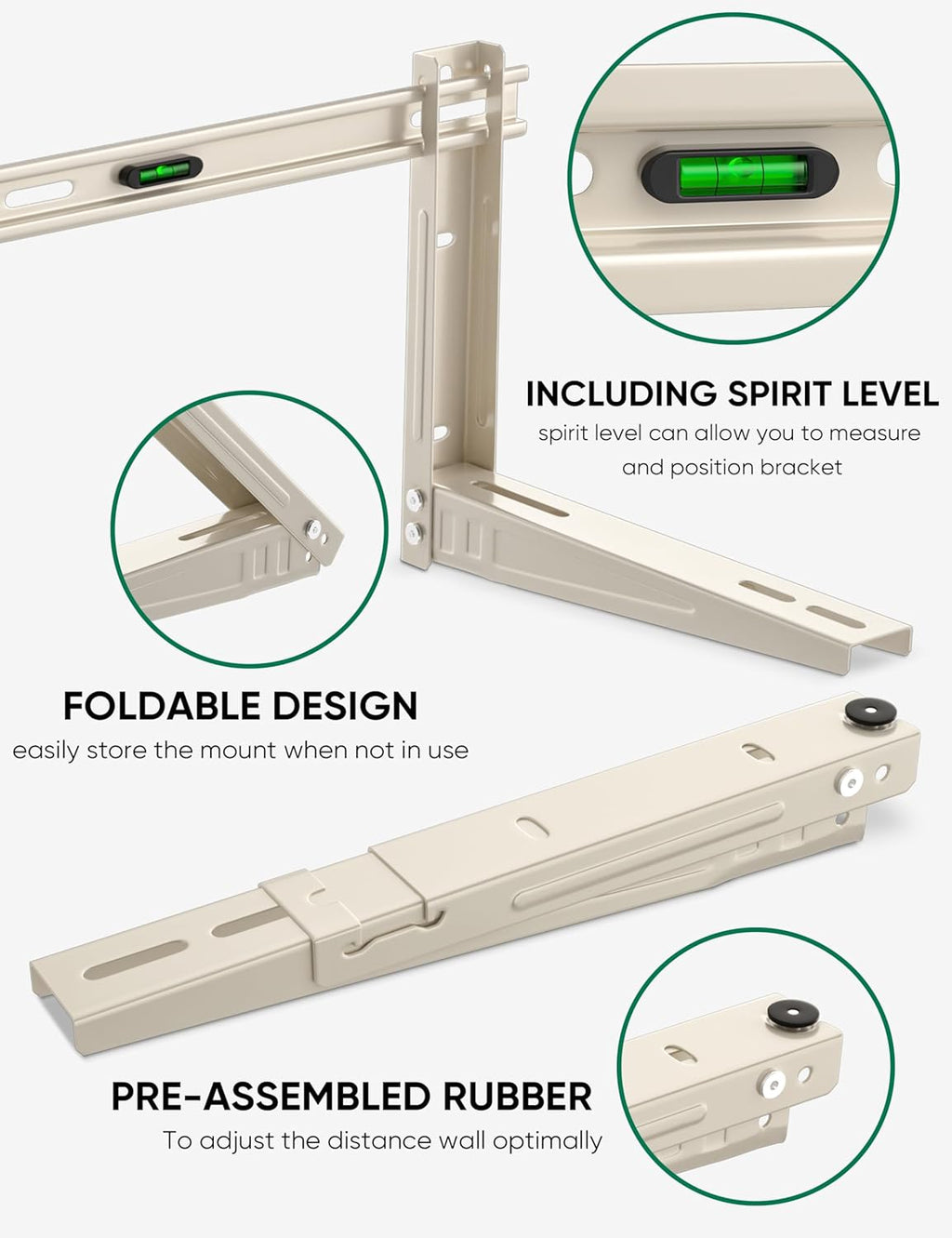 Mini Split Wall Mounting Bracket for 7000-12000 BTU Mini Split Air Conditioner with Leveler Universal Ductless AC and Heat Pump Systems Outdoor