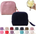 Stuffdatas Travel Jewelry Case, Stuffdatas Bags, Small Jewelry Travel Pouch Mini, Travel Jewelry Organizer Pouch Velvet, with 5 Compartments (2PCS-A)
