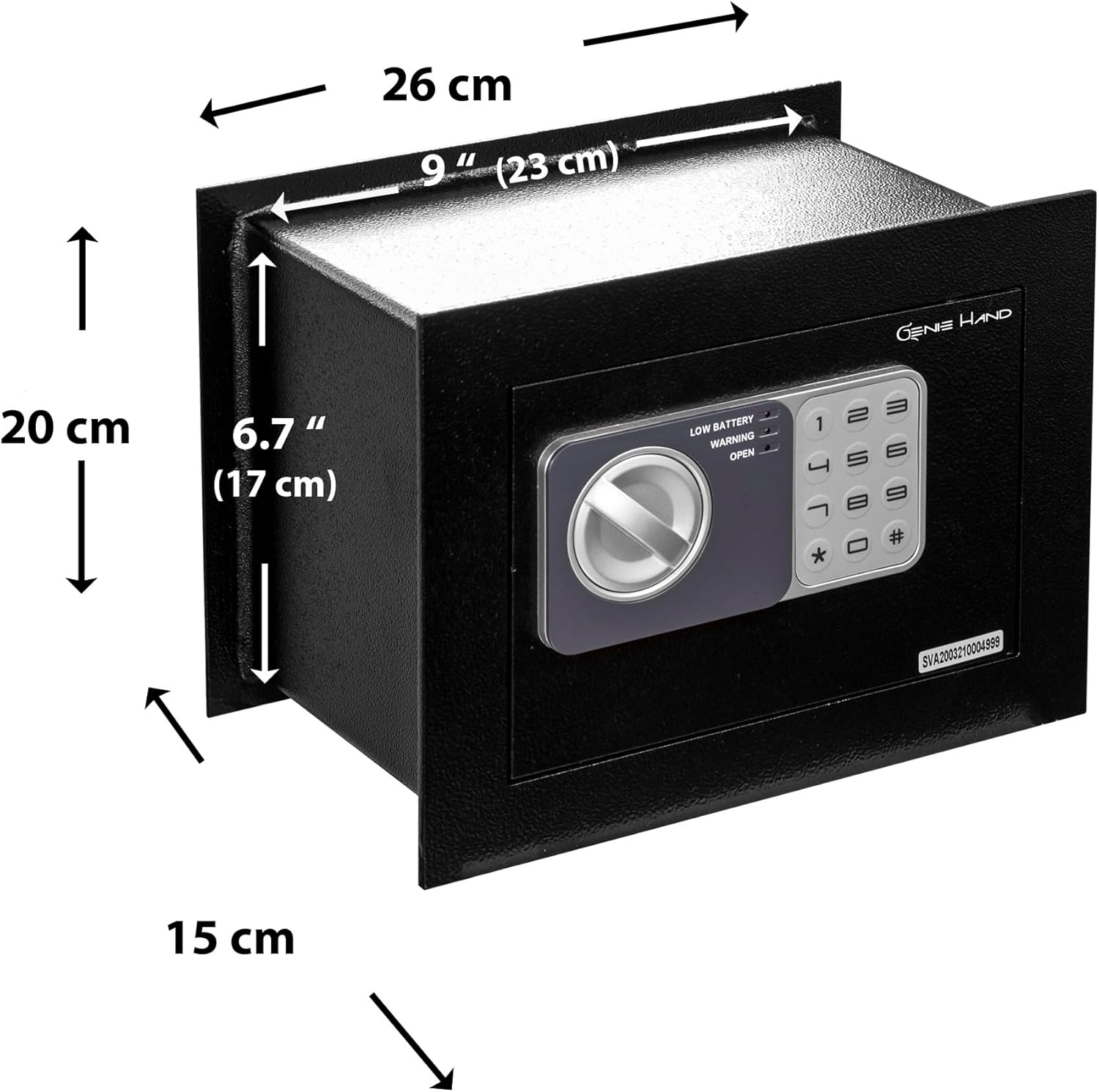Genie Hand – Time Delay Safe, Anti Robbery Safe Box, Timed Controlled Opening – B-Class Lock – Anti Bounce Technology (Wall - Small)