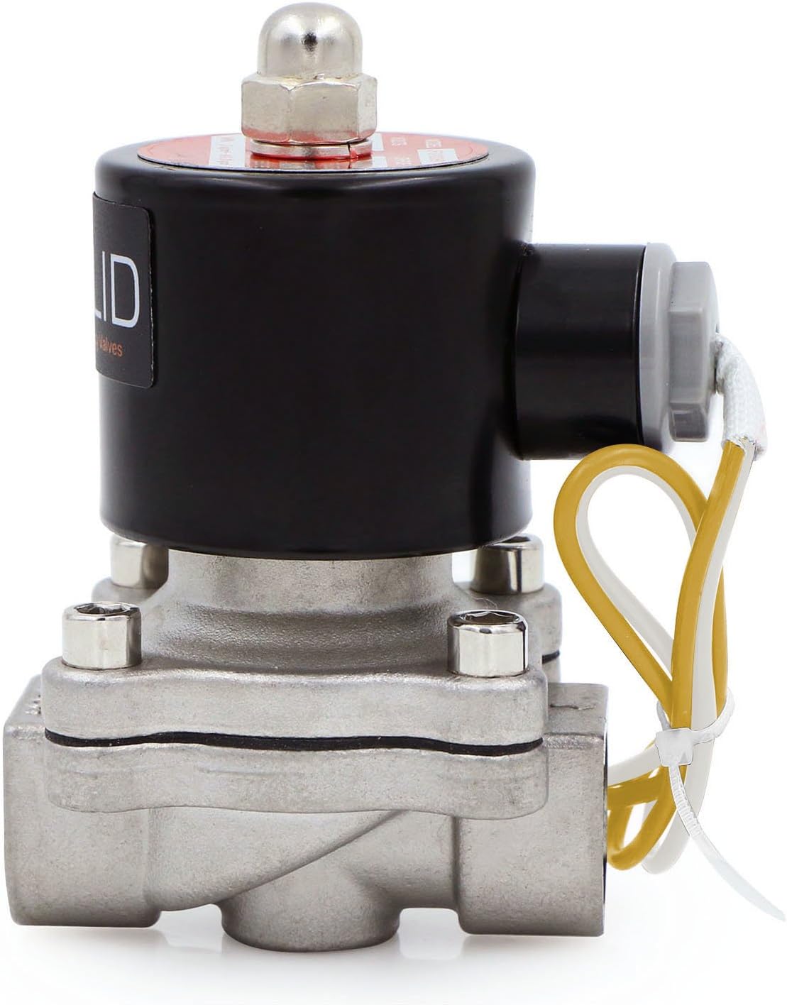 U.S. Solid Stainless Steel Electric Solenoid Valve 110VAC Normally Closed Air Water (1/2 Inch)