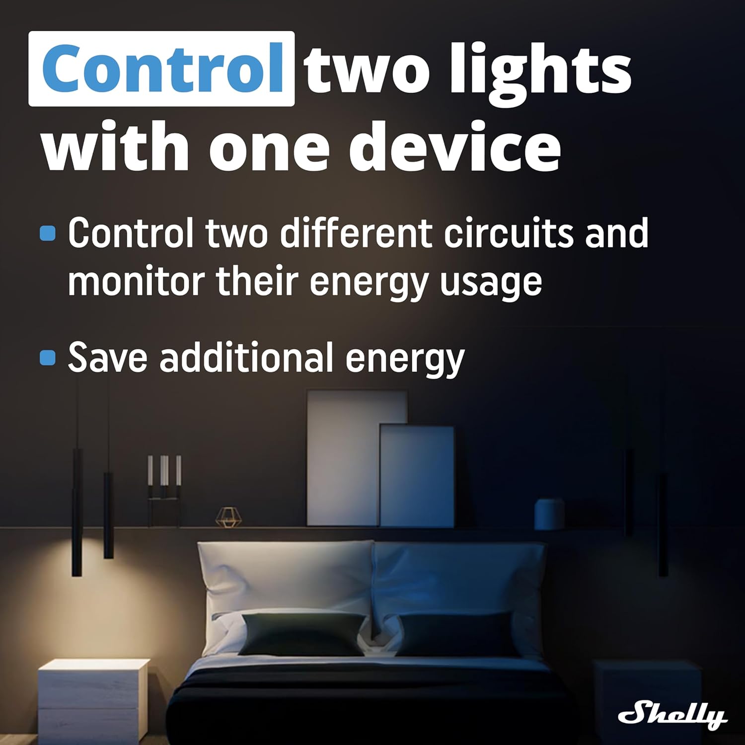 Shelly Wave 2PM US LR UL | Z-Wave Long Range Smart Switch Relay, 2-Channel 16 A with Power Metering | Home Automation | High Compatibility | Easy Installation | iOS Android App