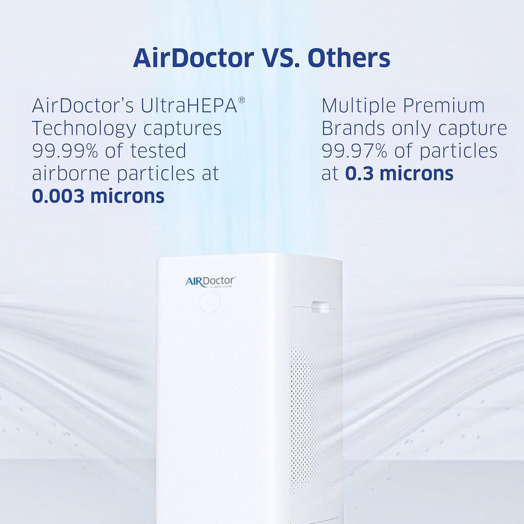 AIRDOCTOR AD5500i SMART HEPA Air Purifier for Extra Large Spaces & Open Concepts with UltraHEPA, Carbon & VOC Filters - Captures particles 100x Smaller than HEPA Standard (AirDoctor 5500i Smart)