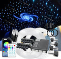 Upgraded Starlight Headliner Kit, Meteor & Music Effect 16 Million Colors, 22W RGBW 1300pcs 0.2in x 4.92ft, Split 4+10 Holes Fiber Optic Light Kits for Car Home Ceiling, APP & Remote