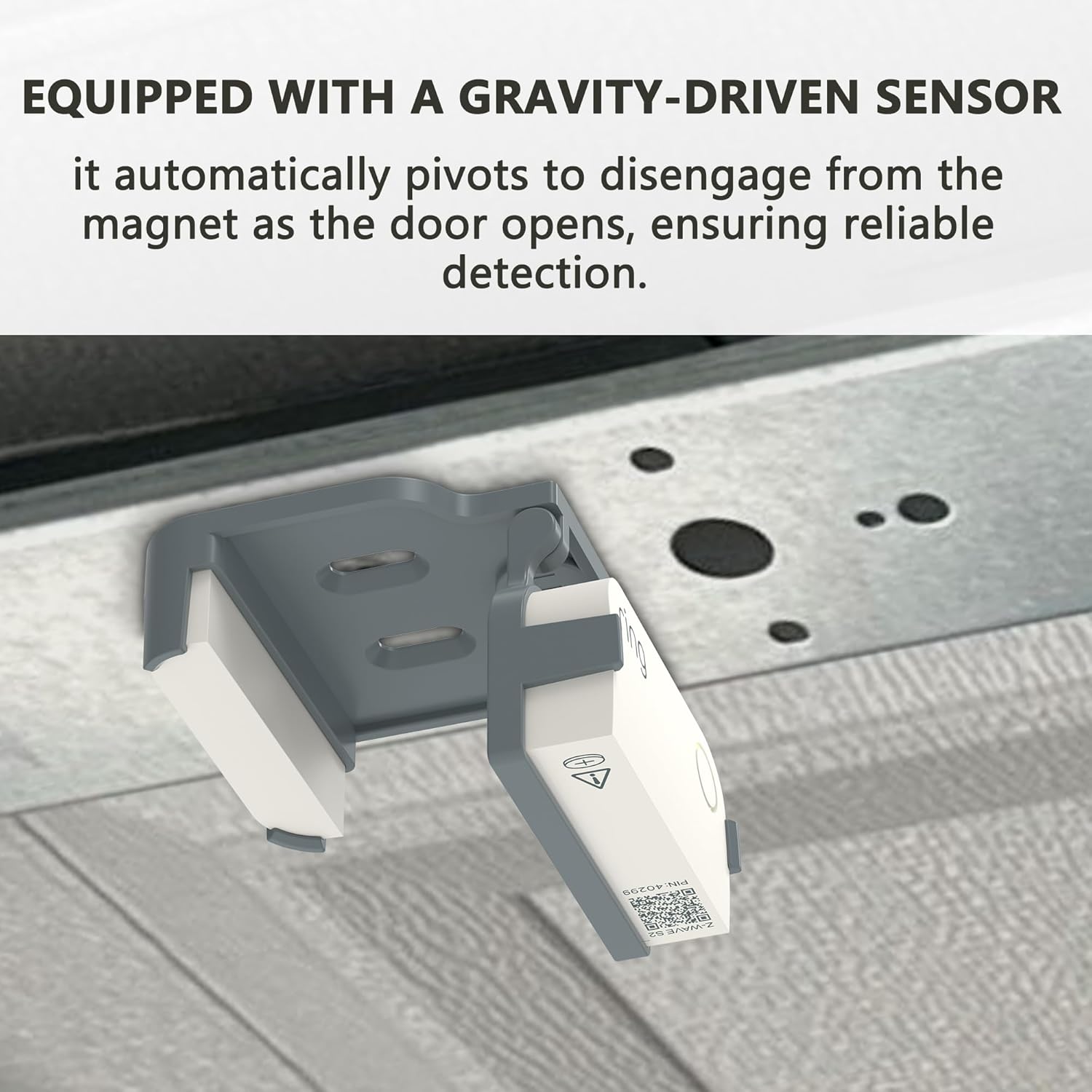 Garage Door Bracket for Ring Alarm Contact Sensor 2nd Gen – Gray Mount with Snap Clip & Screws – Secure Fit, Easy Install, Ring Compatible Accessory (1-Pack, Sensor Not Included)