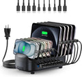 ORICO 120W Charging Station for Multiple Devices, 10-Ports USB Charging Docking Organizer with Cables, Multi USB Charging Station Compatible with iPad, Tablet, Kindle, Airpods and Cell Phone