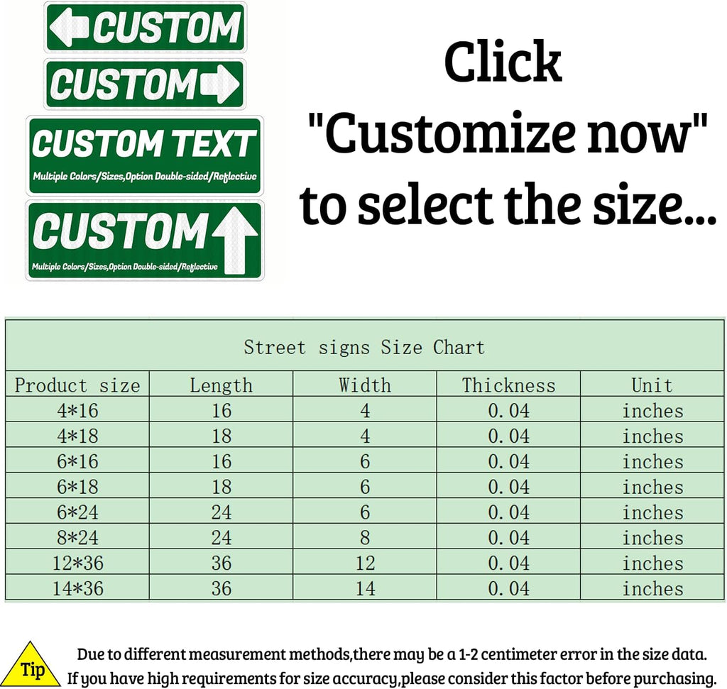 Custom Street Sign with Arrow, Road/Address Signs, Double-sided/Reflective Option, Personalized Outdoor Metal Sign for Home Business Shop Yard Garage Gift