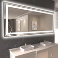 LED Bathroom Mirror, 84"X32" with Front and Backlit, Anti-Fog, Large Bathroom Vanity Mirror for Wall, Memory Function, Stepless Dimmable, Tempered Glass (Horizontal/Vertical)