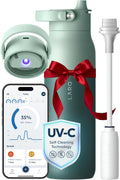 LARQ Bottle PureVis 2 - UV Water Purifier with Self-Cleaning, App Hydration Tracking, Filter Straw, Detachable Handle, Double-Wall Insulated